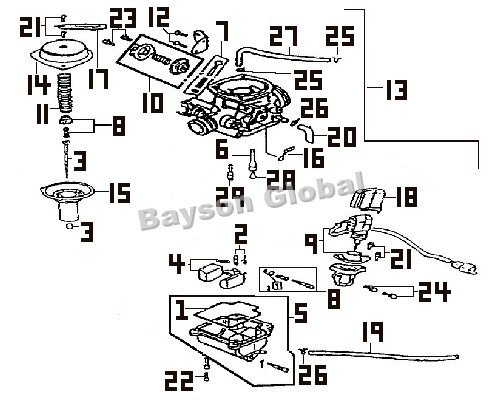 49cc carburetor diagram