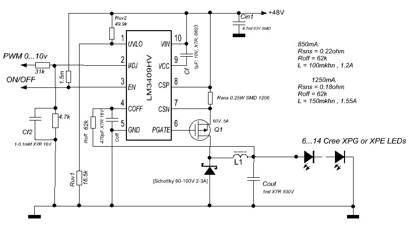 50w led driver circuit diagram