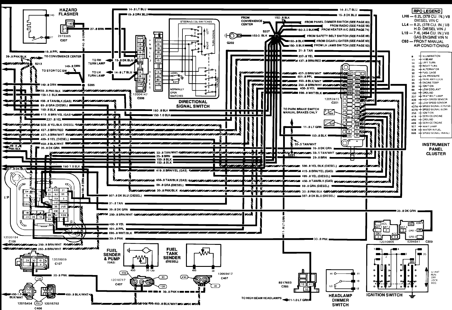 7387 Chevy Truck Instrument Cluster Wiring Diagram