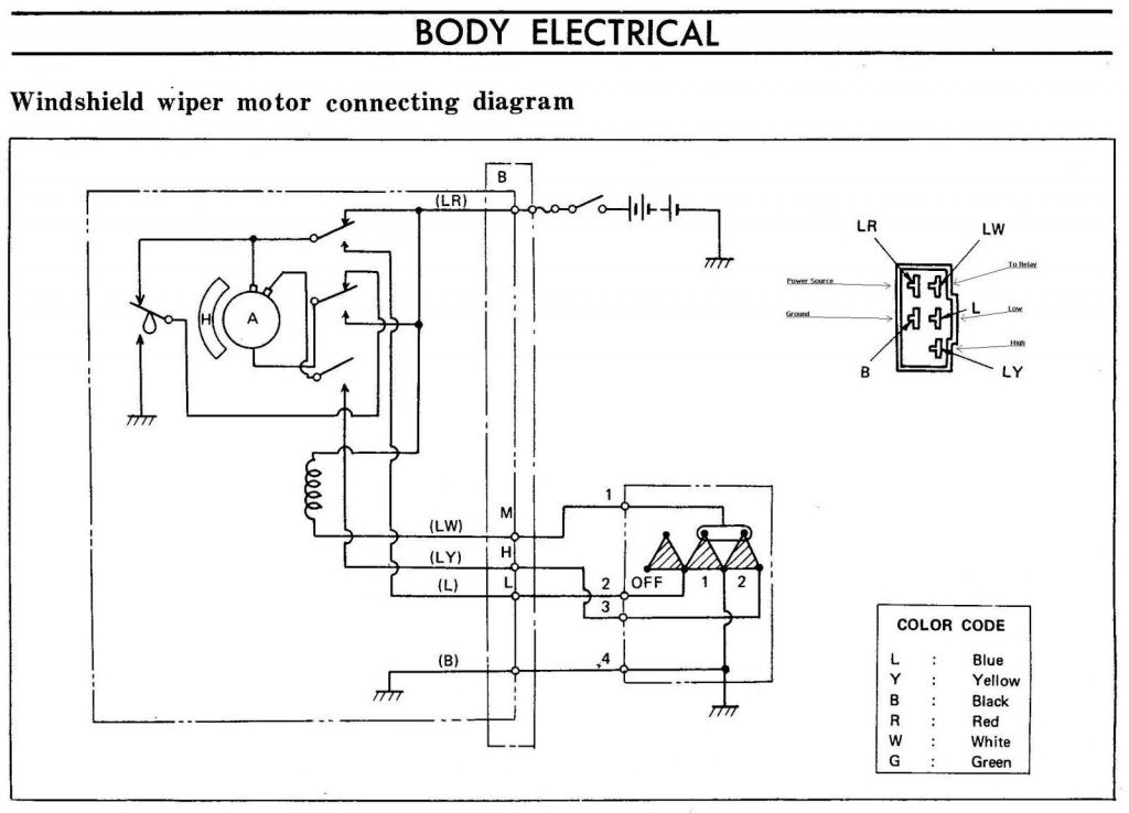 74 260z windshield wiper wiring diagram