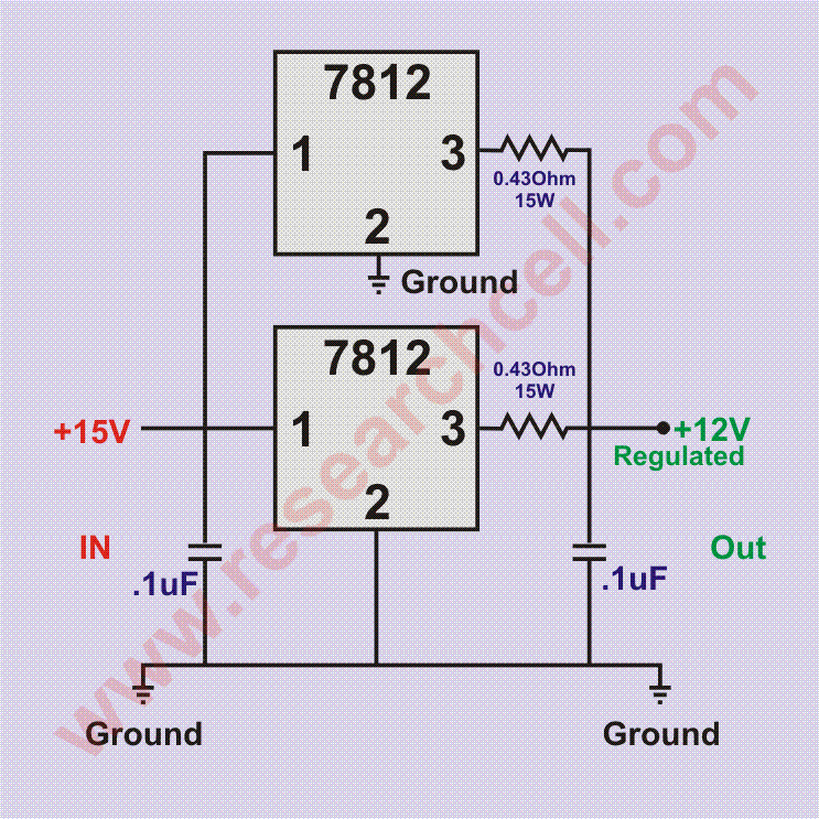 7812 voltage regulator circuit diagram