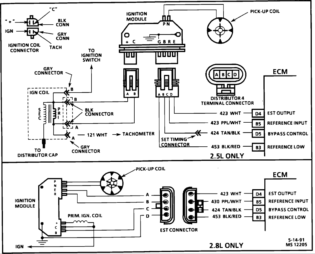 92 cadillac4.9 liter wiring diagram inside distributor