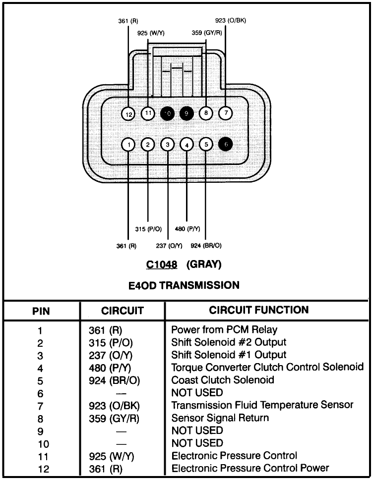 92 ford bronco e4od transmission wiring diagram
