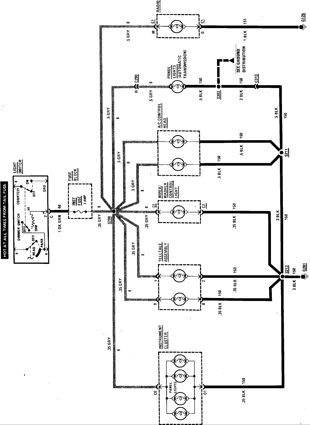 95-98 chevy silverado headlight switch wiring diagram chevy truck
