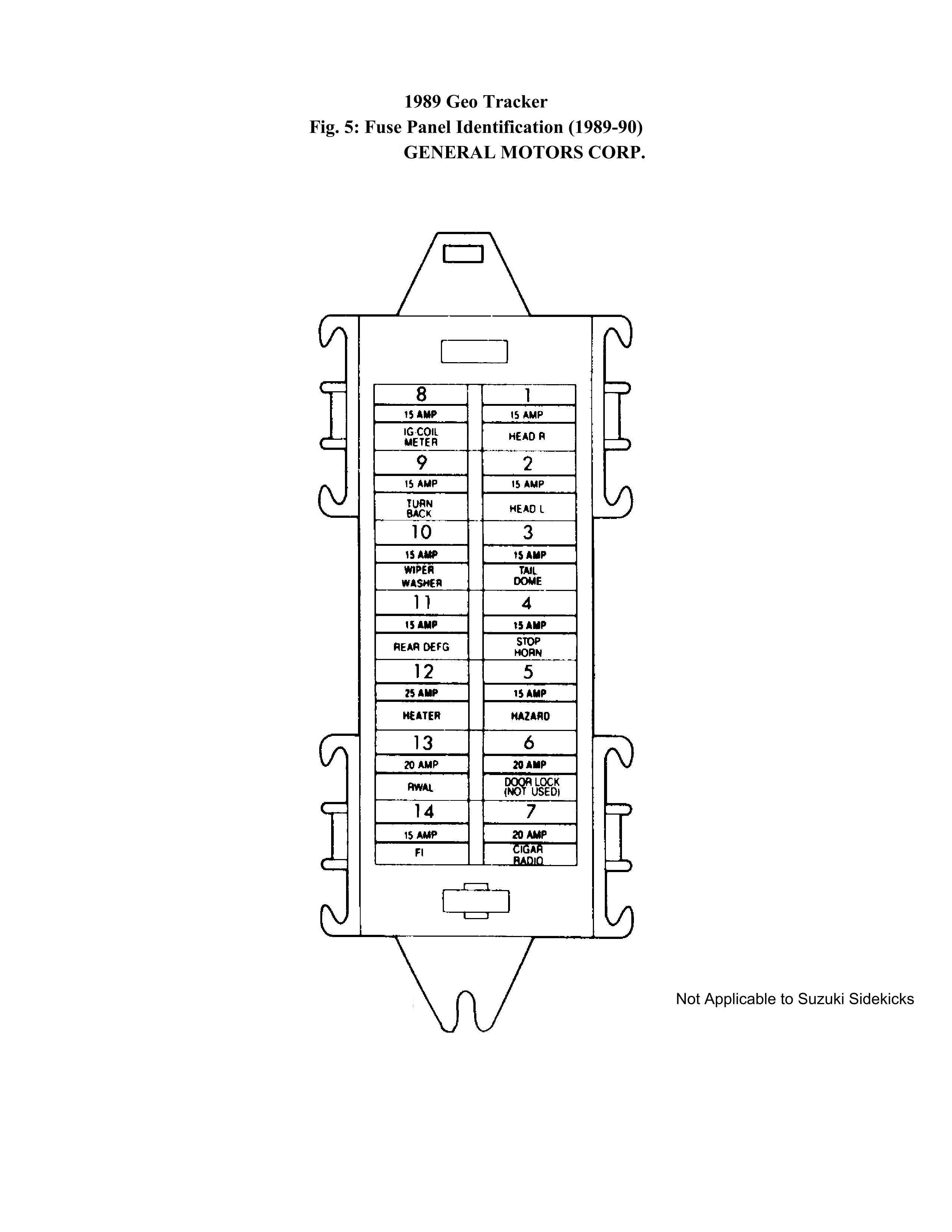 95 Geo Prizm Fuse Box Diagram