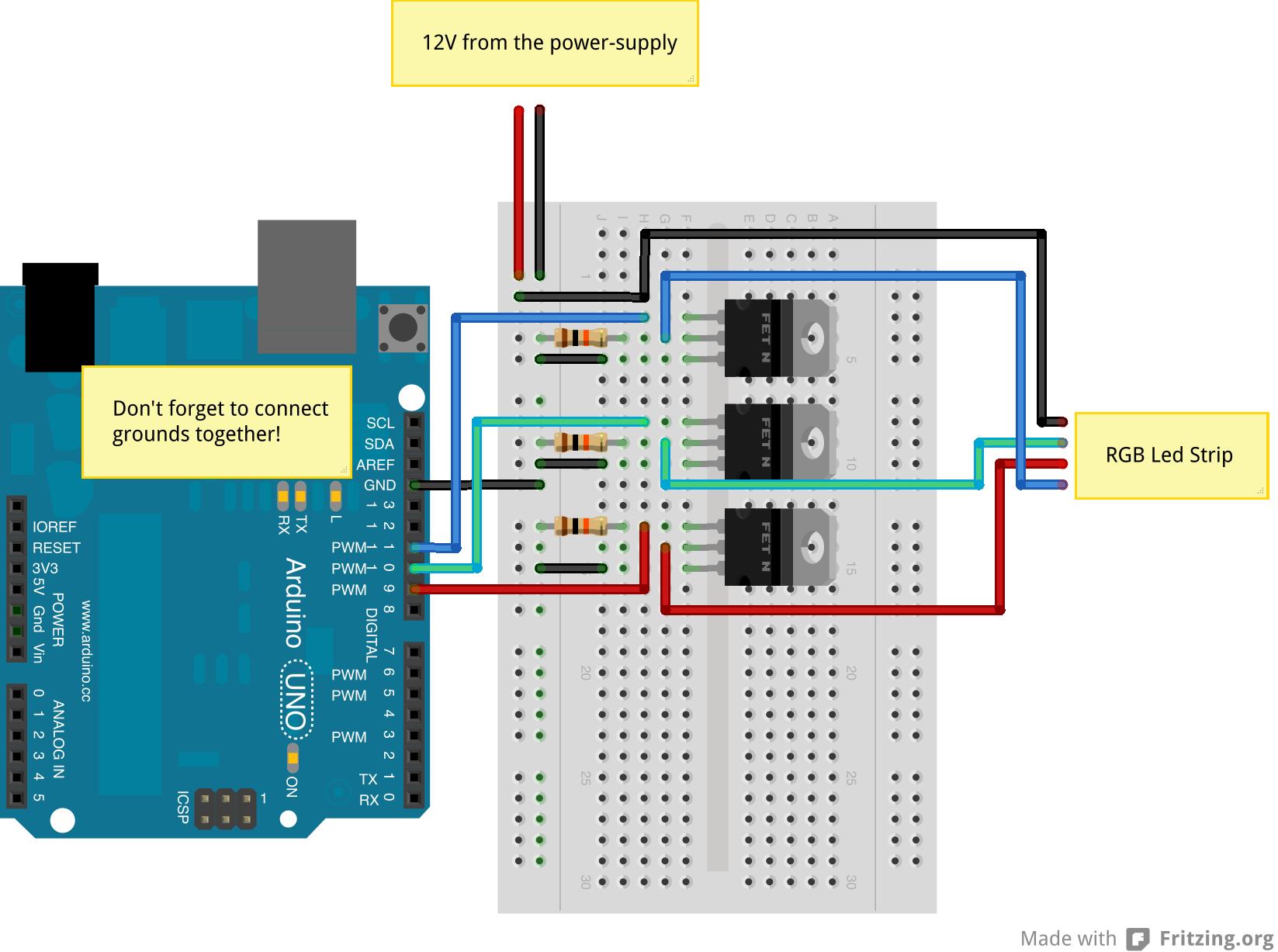 addressable led strip arduino wiring diagram