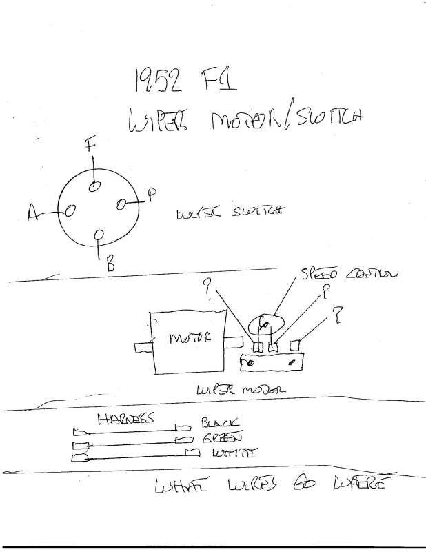 after market wiper motor wiring diagram for a 1952 ford f1 12 volt