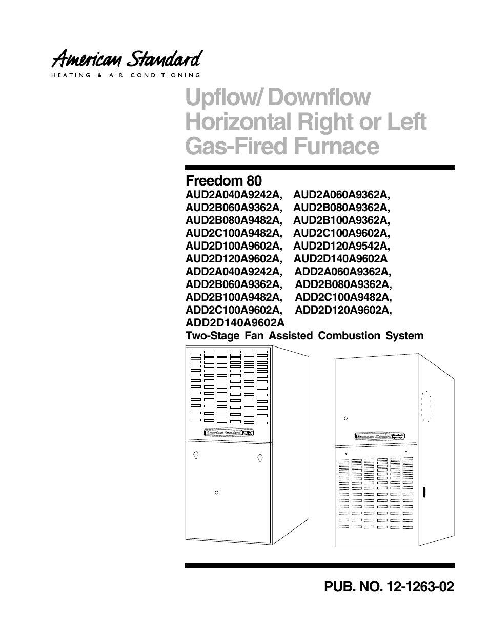 American Standard Air Conditioner Model 2ycx3036a1064aa  