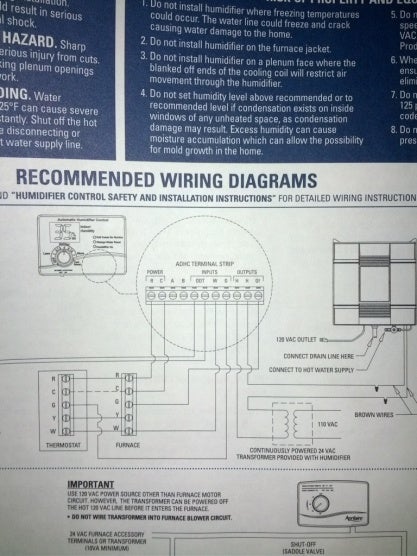 aprilaire 1750a wiring diagram