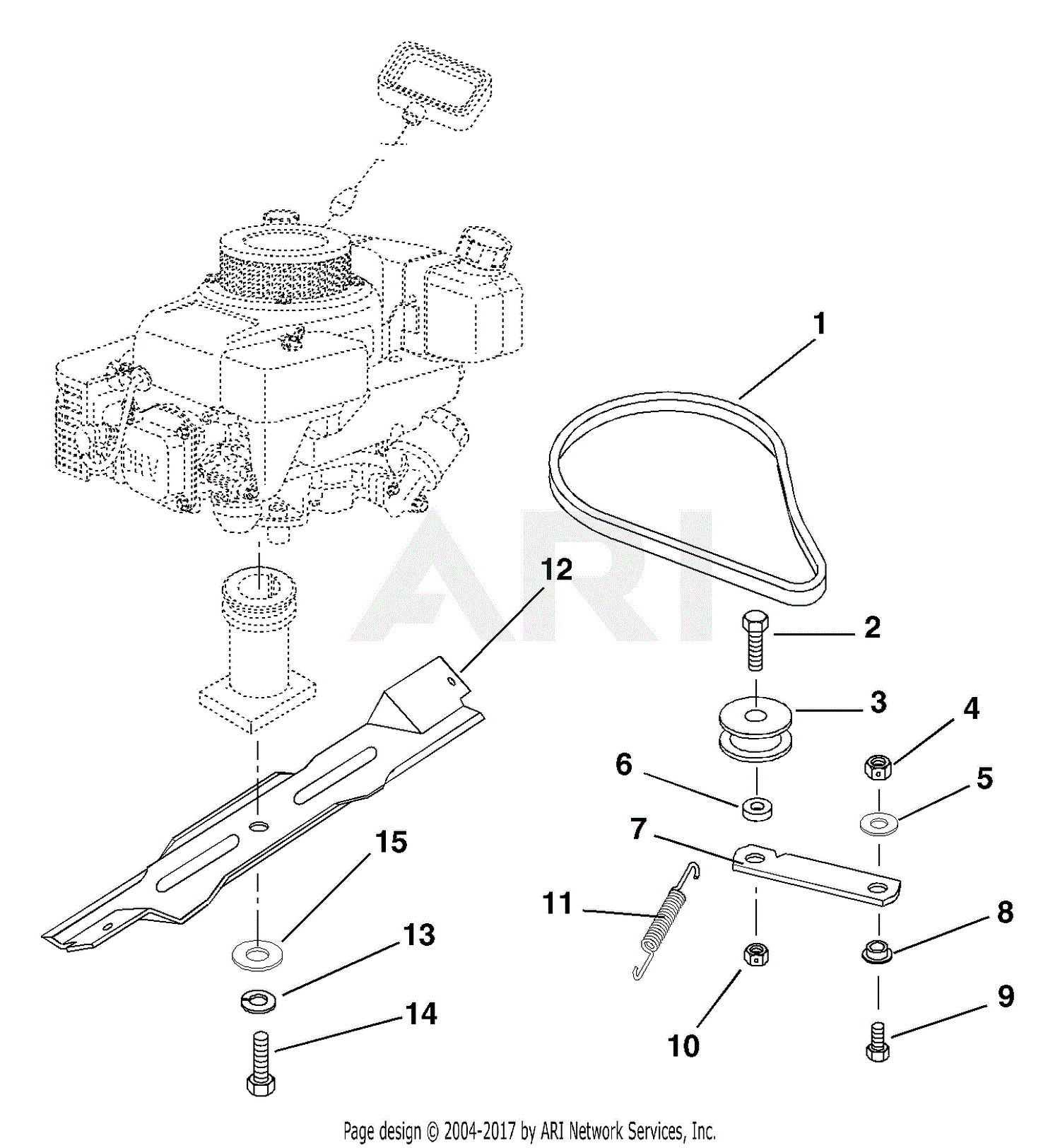 ariens riding mower belt diagram
