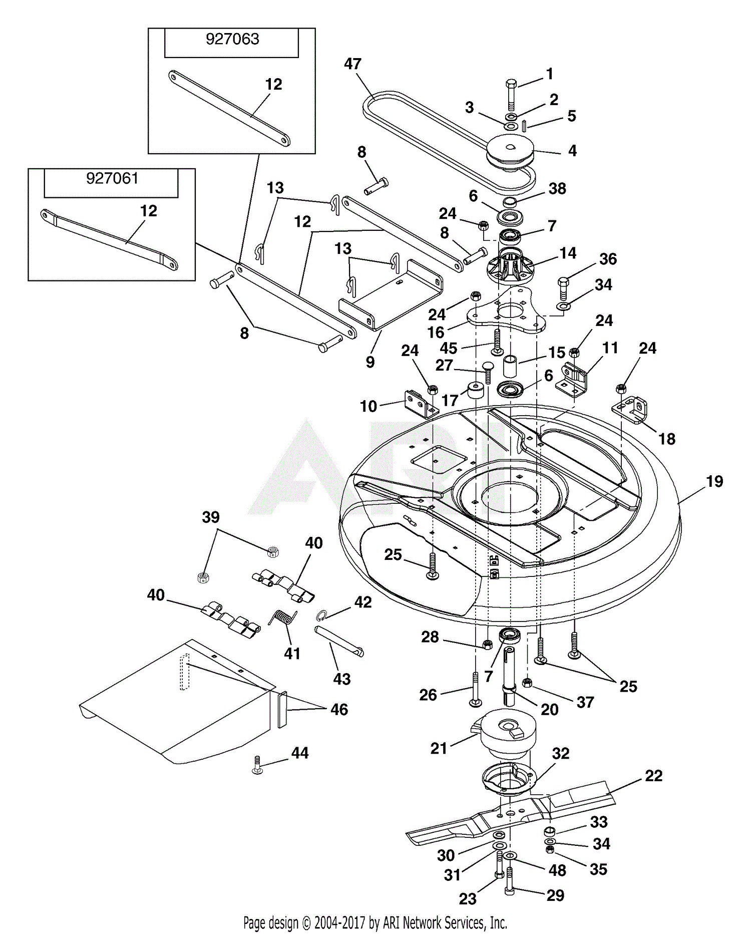 ariens riding mower drive belt diagram