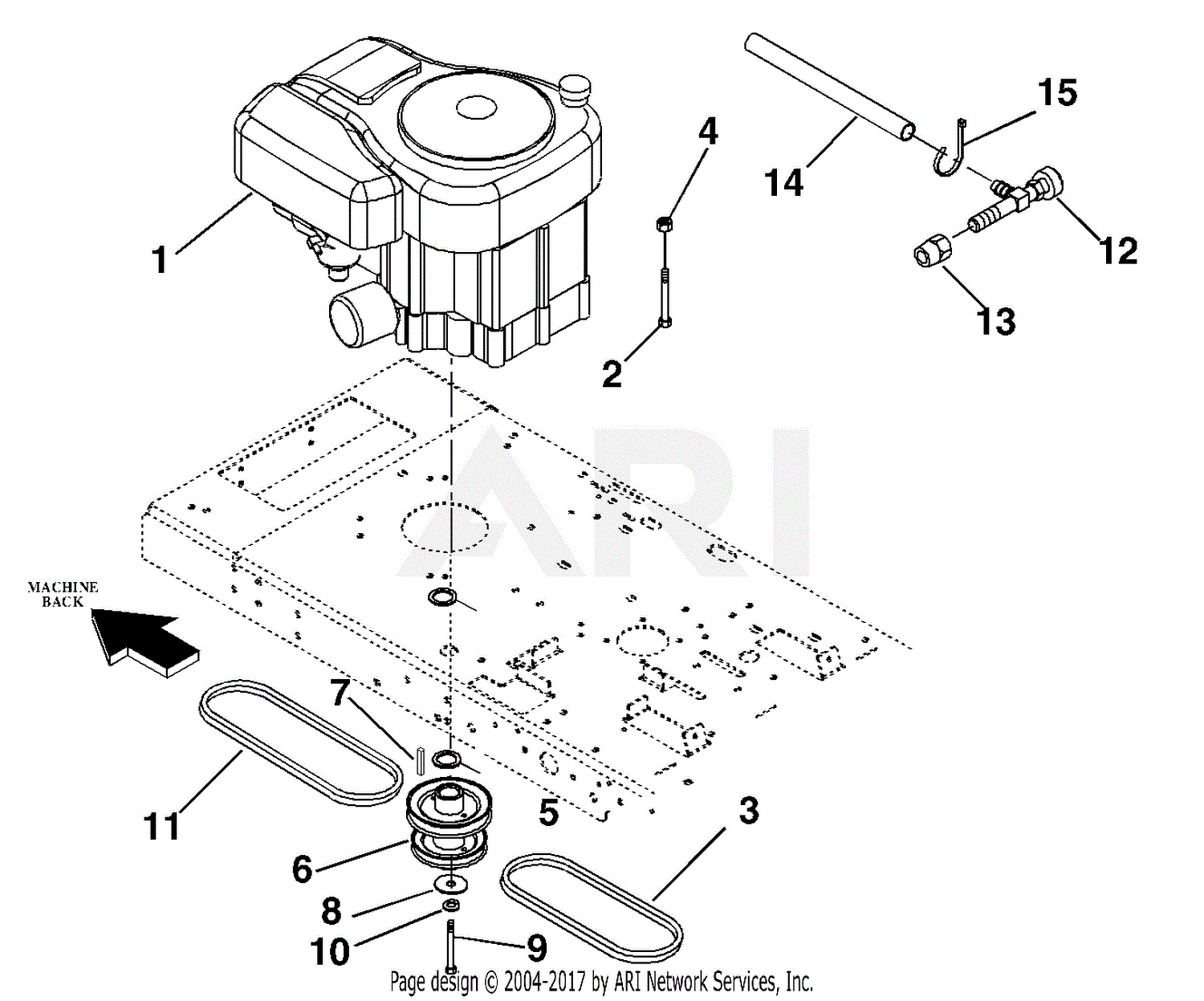 ariens zoom 42 deck belt diagram