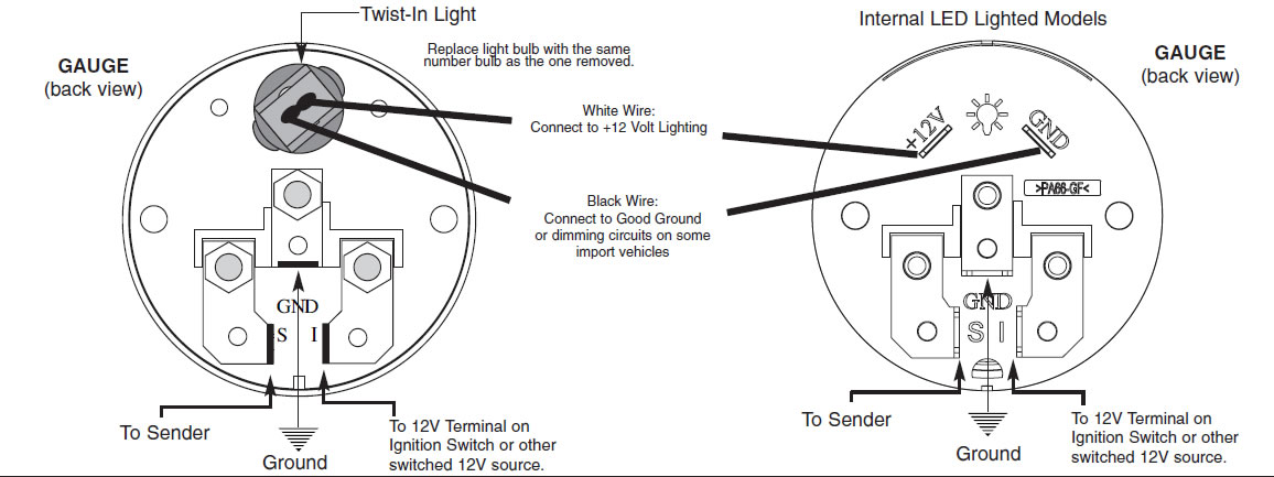 autometer water temp gauge wiring