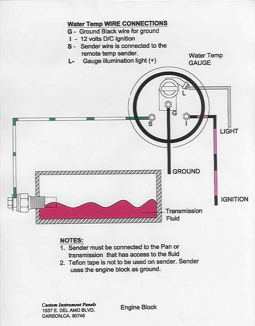 autometer water temp gauge wiring