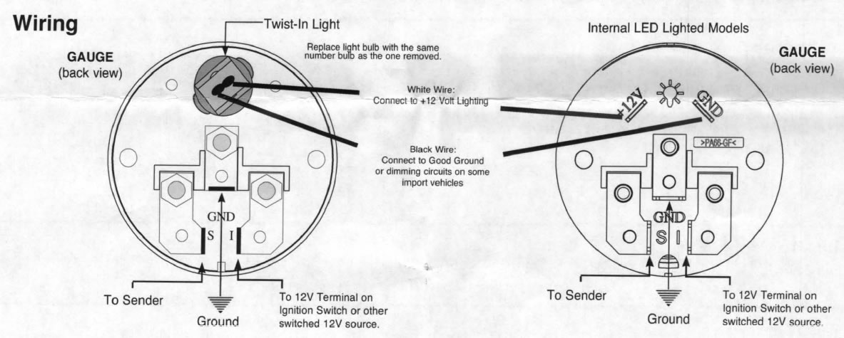 autometer water temp gauge wiring diagram