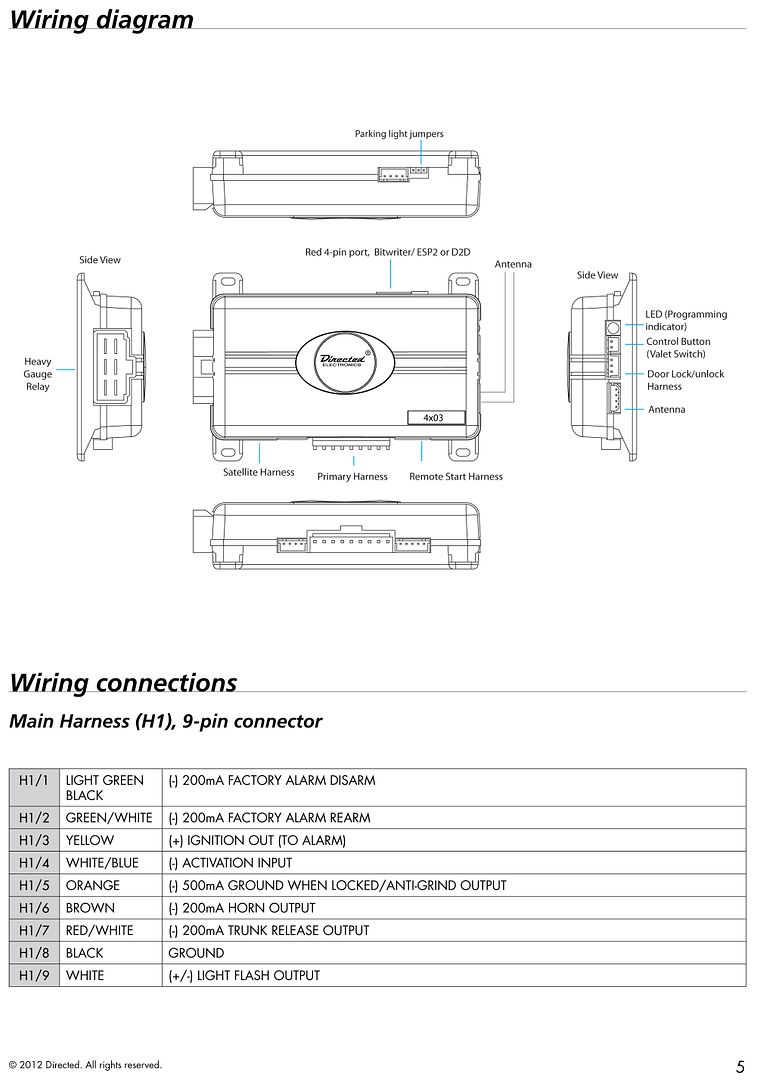 avital 4105 wiring diagram