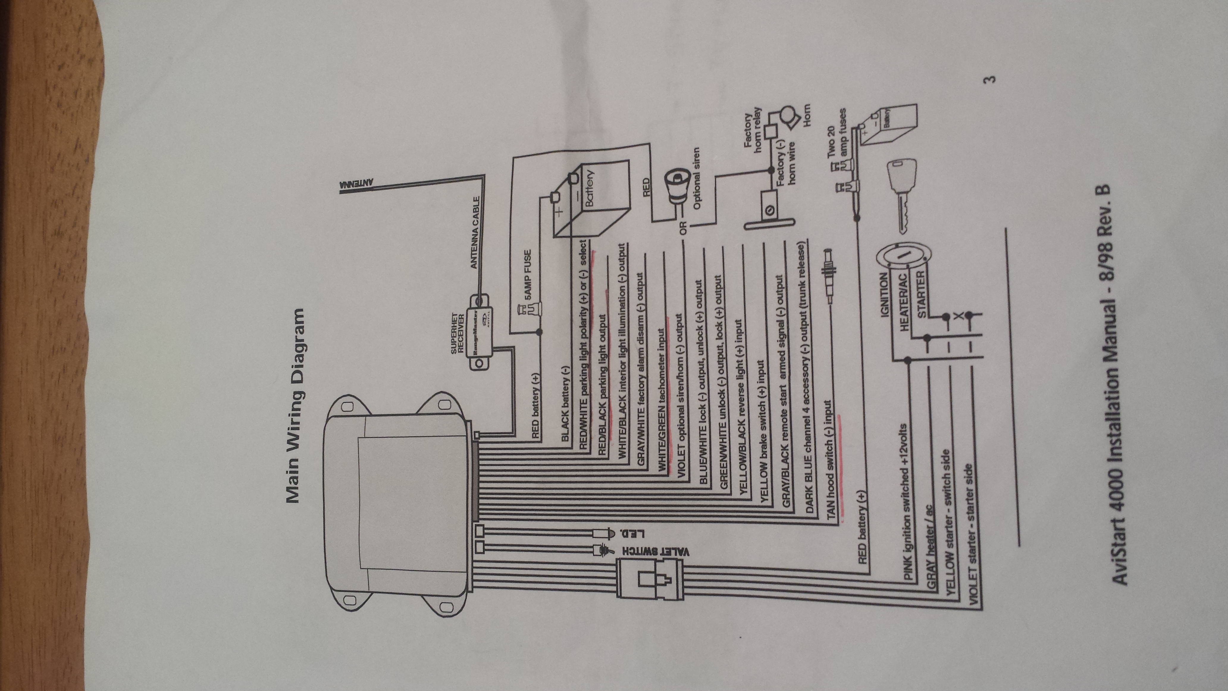 avital remote start wiring diagram