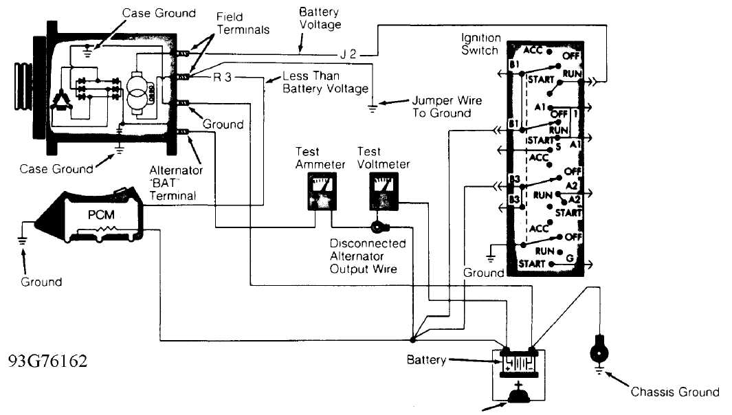 b+ battery cable from alternator to battery wiring diagram