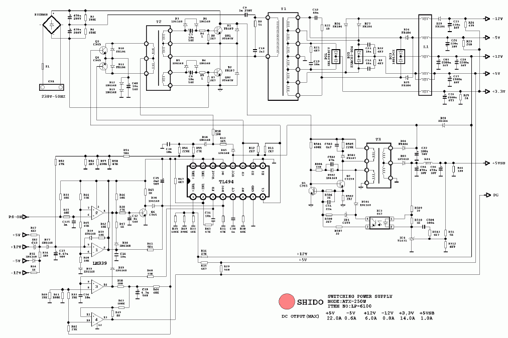 bestec atx-250-12z wiring diagram