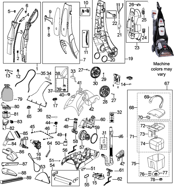 bissell proheat 2x 9200 hose diagram