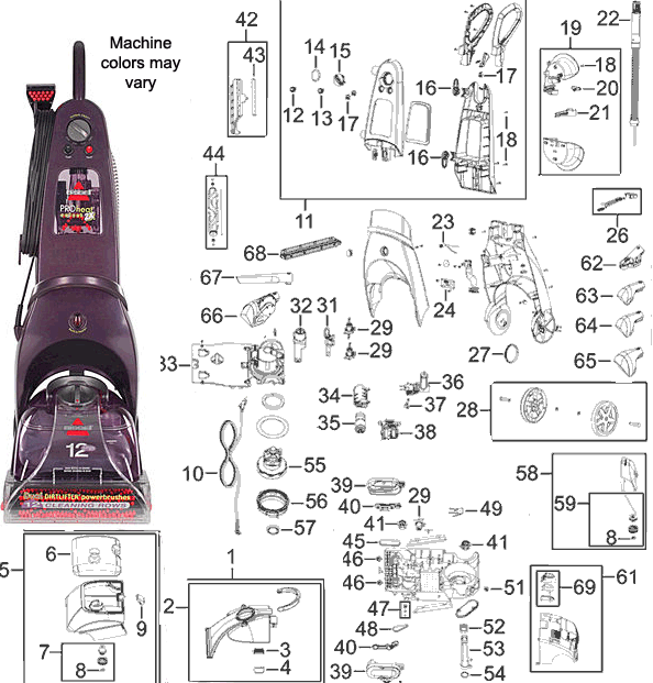 bissell proheat 2x parts diagram