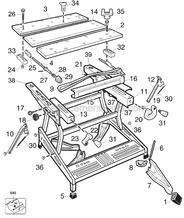 black and decker workmate parts diagram