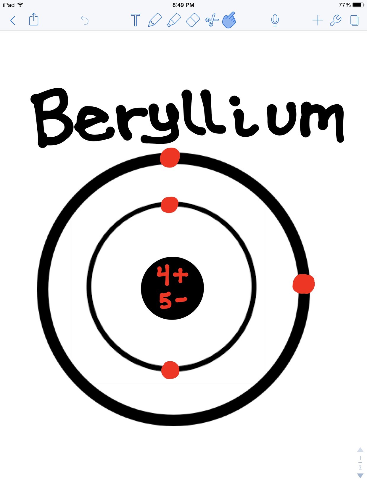 bohr diagram for beryllium