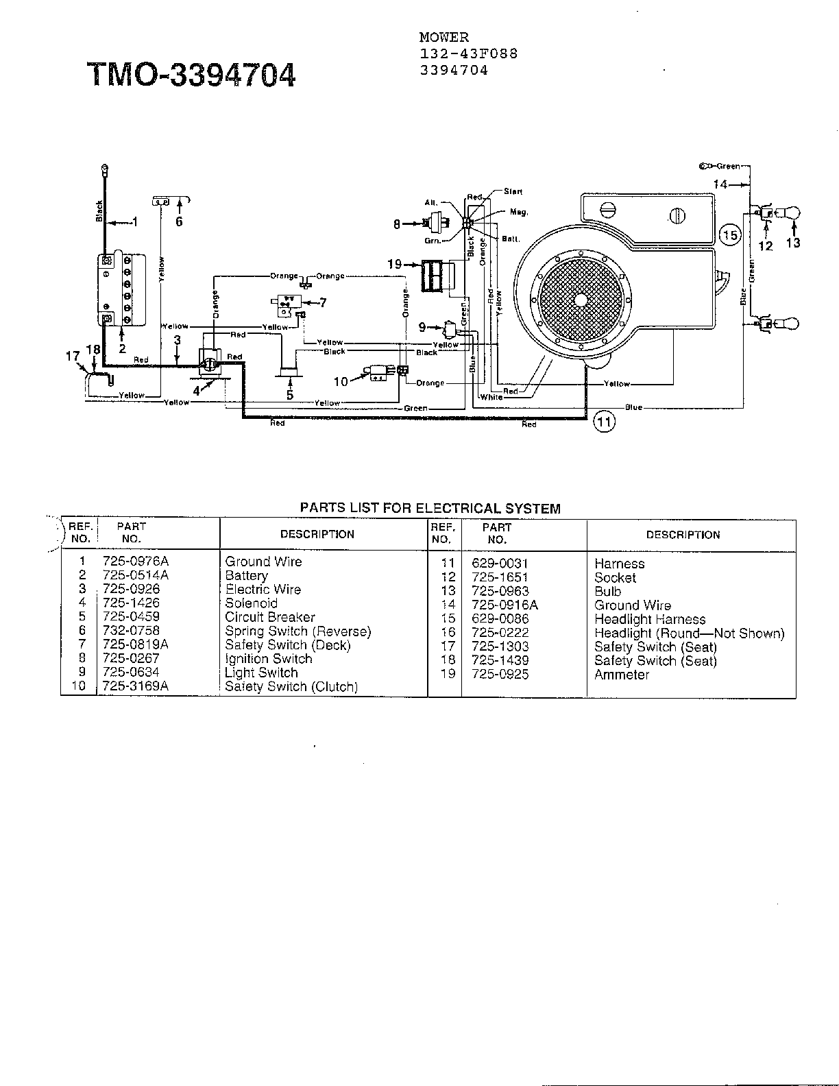 bolens 13am762f765 wiring diagram
