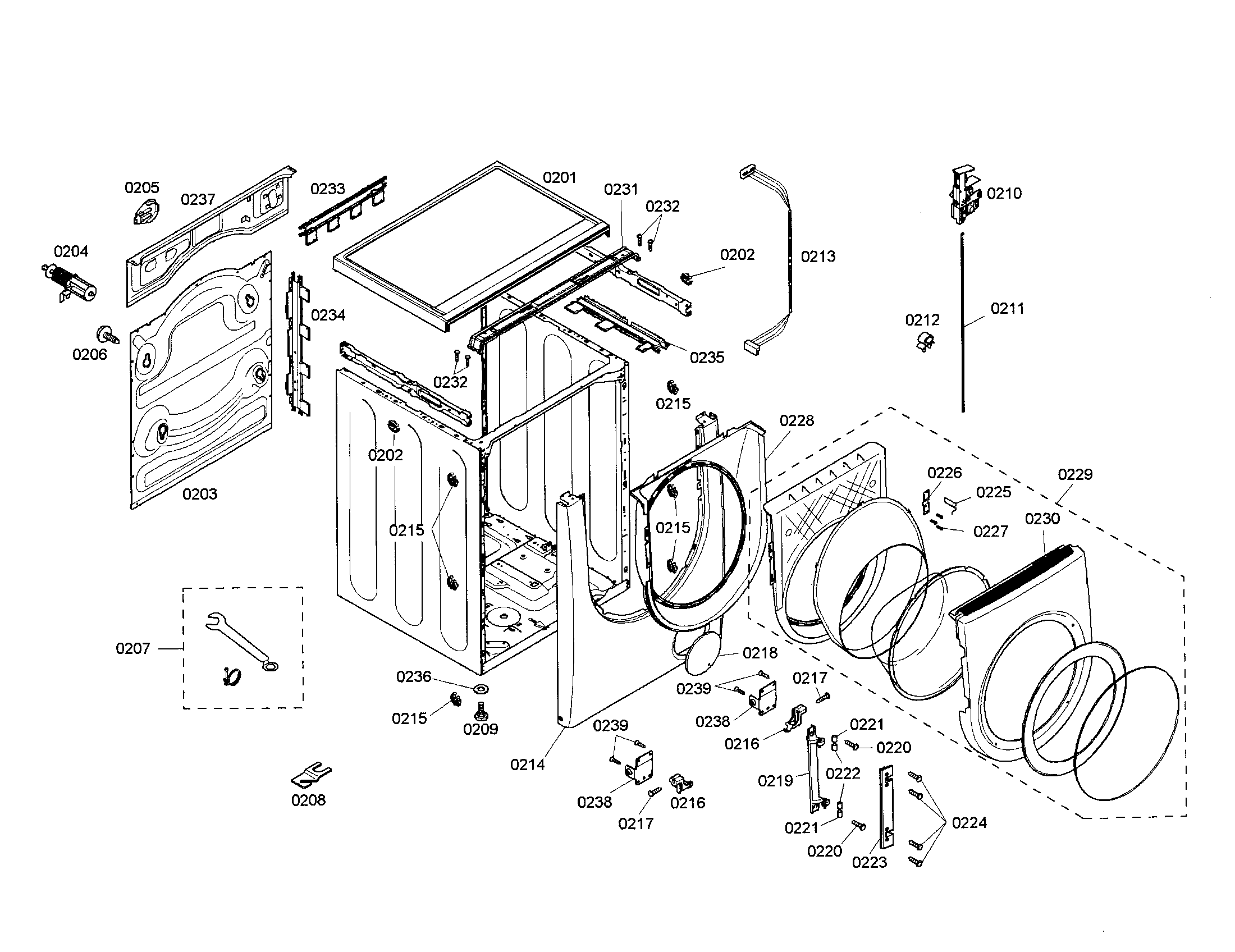 bosch nexxt 500 series washer parts diagram