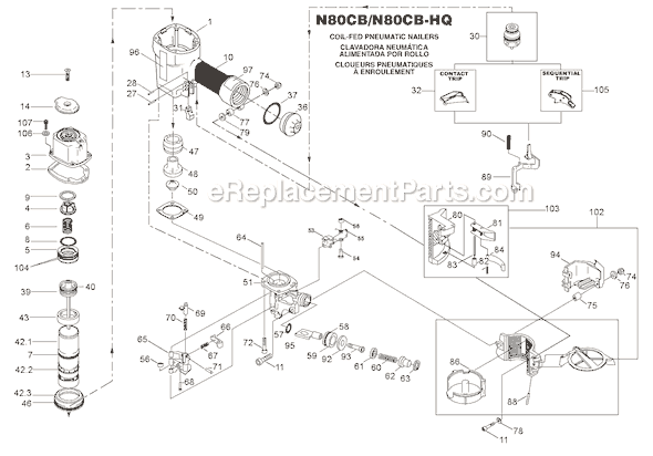 bostitch framing nailer parts diagram