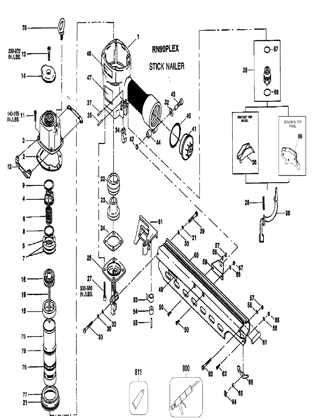 bostitch framing nailer parts diagram