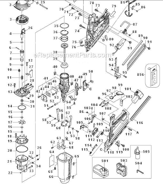 bostitch framing nailer parts diagram