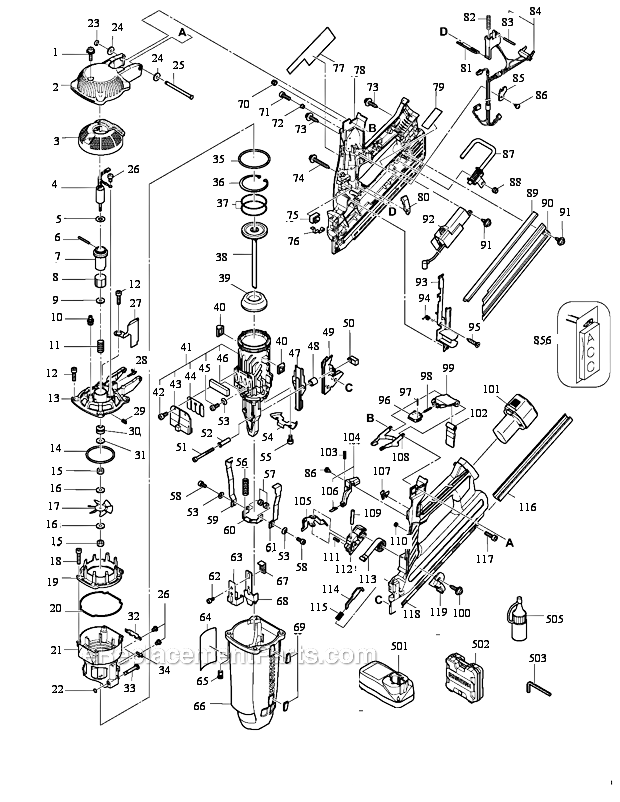 bostitch n80 parts diagram