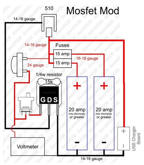 box mod mosfet wiring