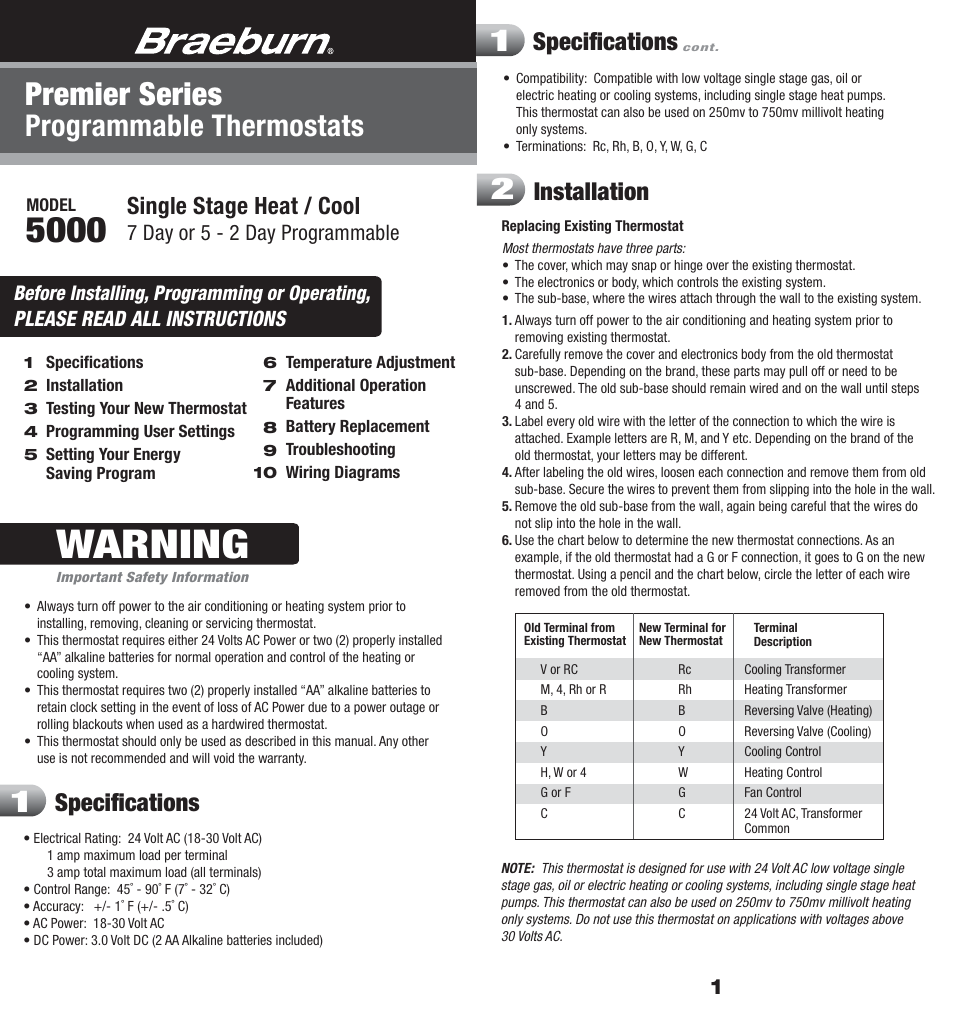 braeburn model 3000 wiring diagram