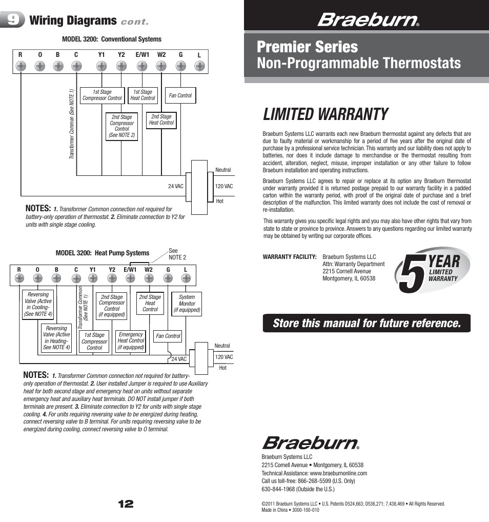 braeburn thermostat 1020 wiring diagram