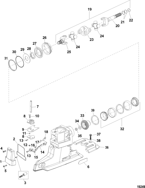 bravo transom assembly diagram