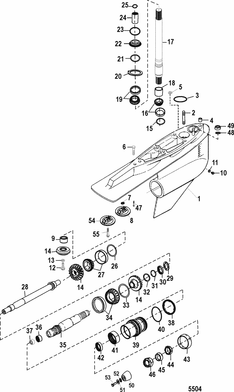 bravo transom assembly diagram