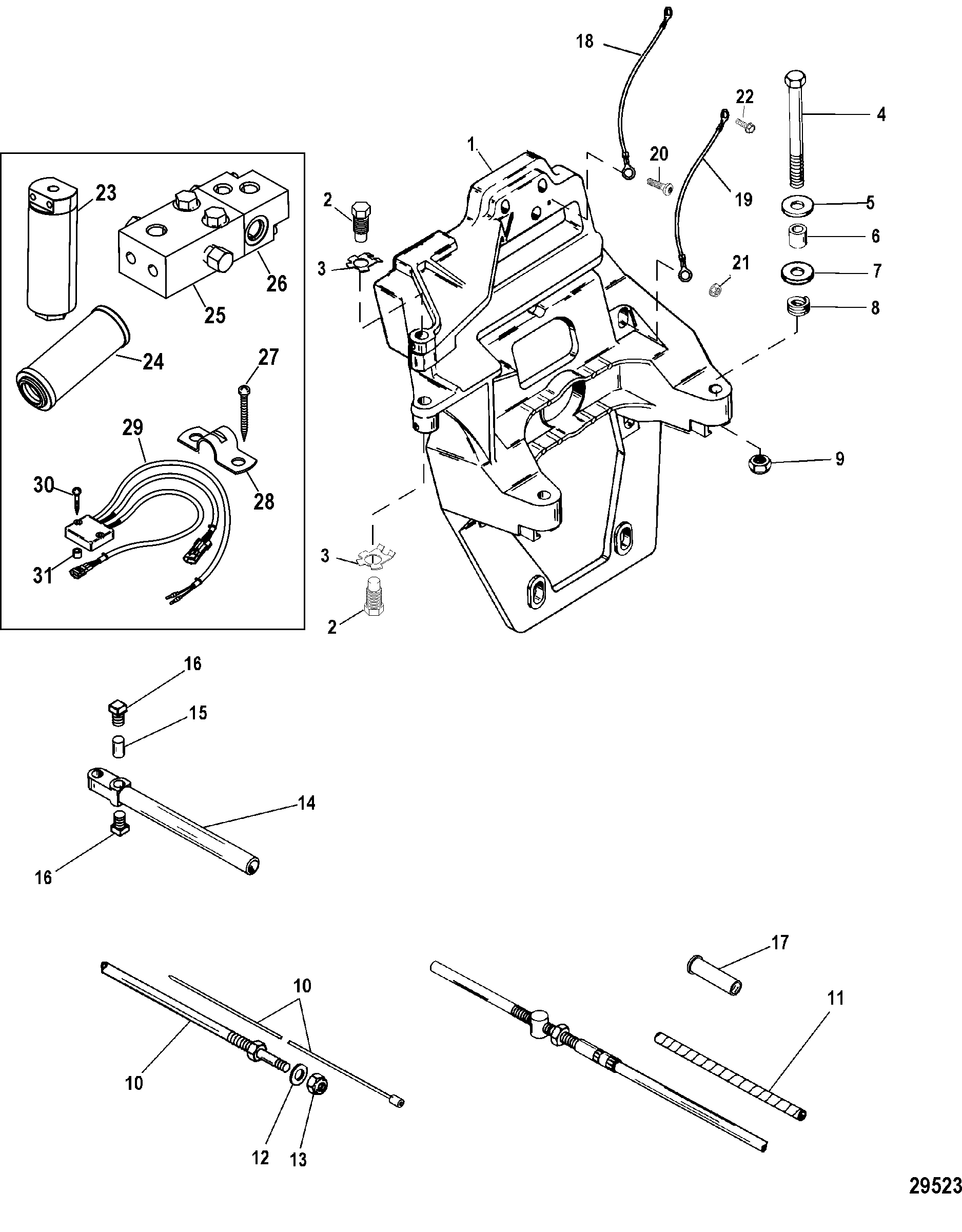 bravo transom assembly diagram