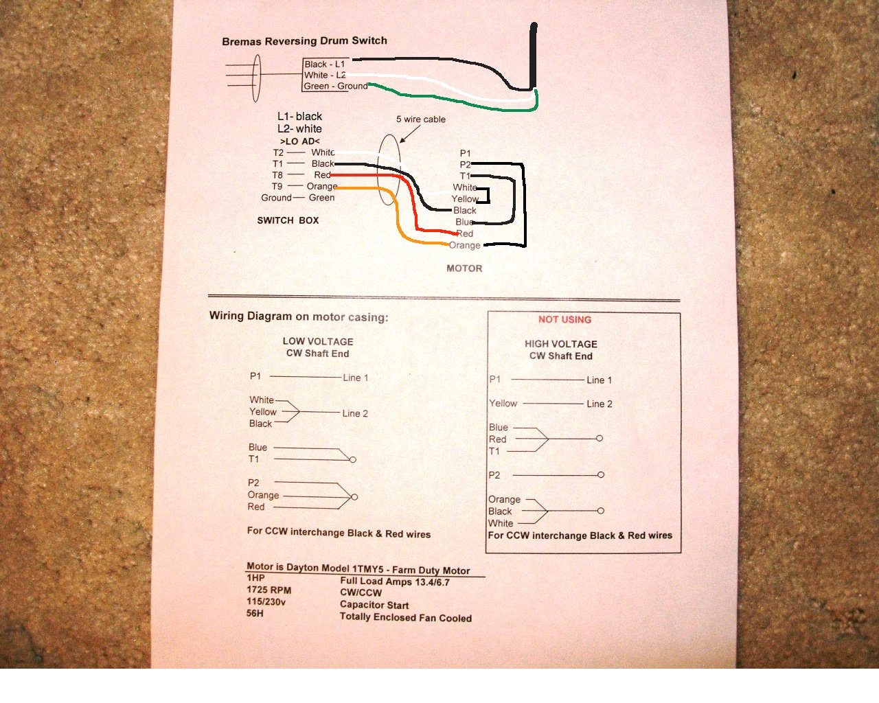 bremas reversing switch wiring diagram