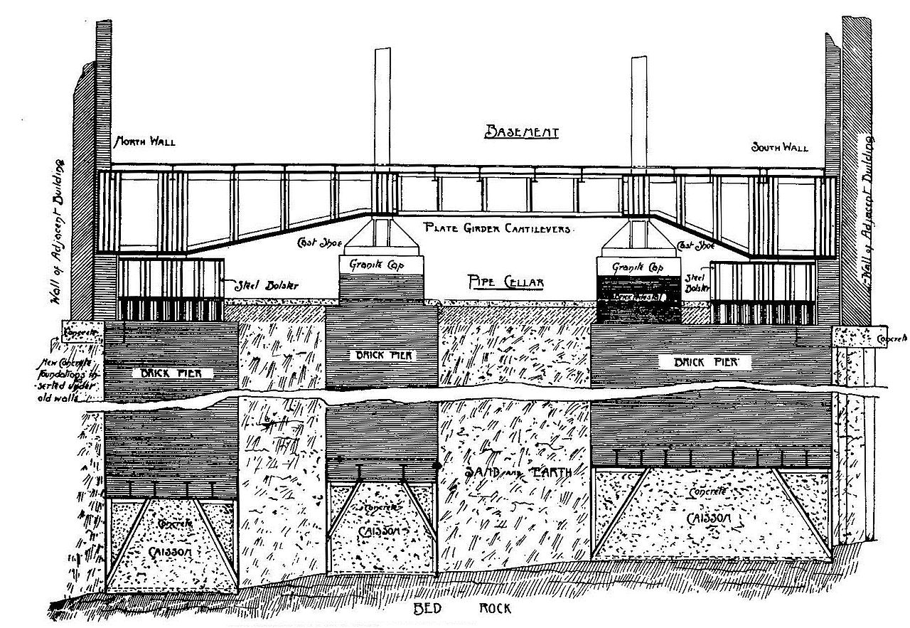 brooklyn bridge caisson diagram