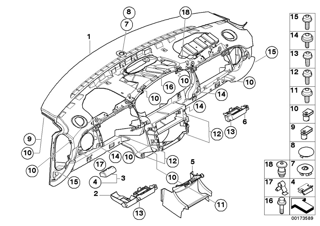 car dashboard labeled diagram