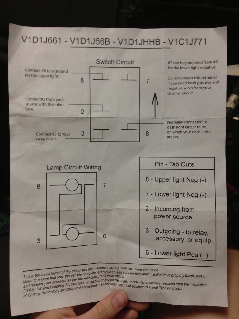 Carling Rocker Switch 6 Blade Wiring Diagram