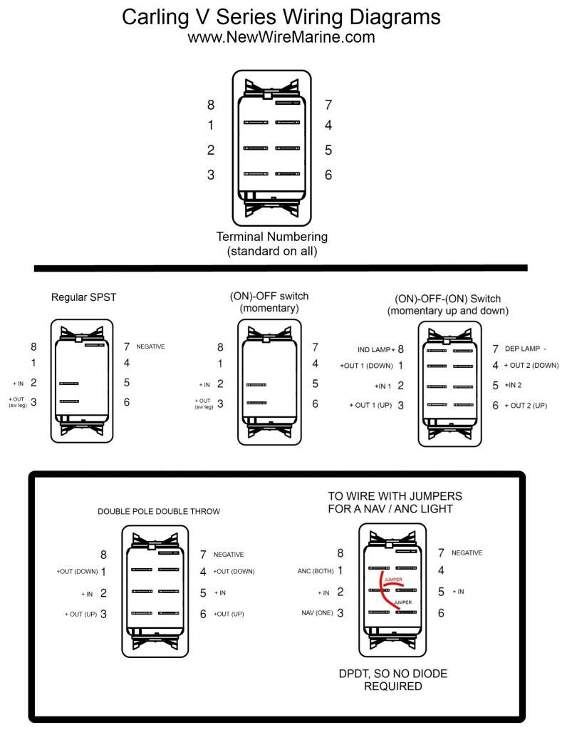 carling rocker switch 6 blade wiring diagram