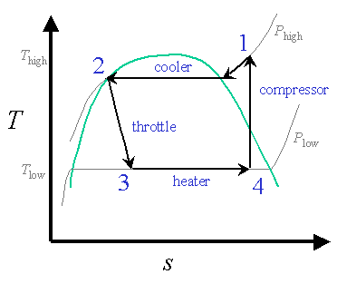 carnot cycle tv diagram