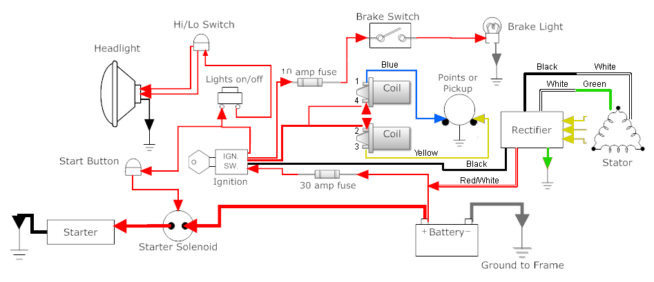 cb450 tail light wiring diagram