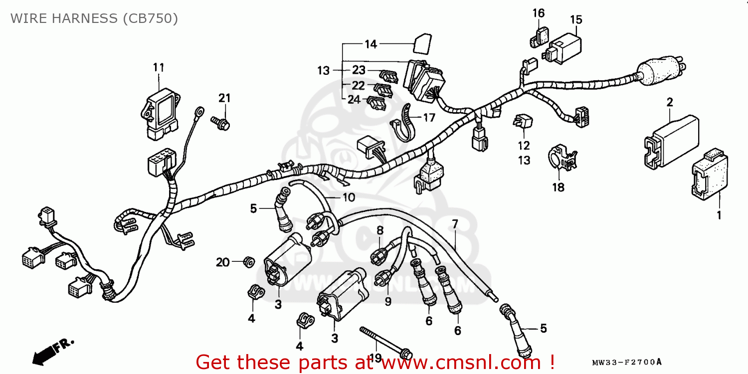 cb750 wiring harness routing