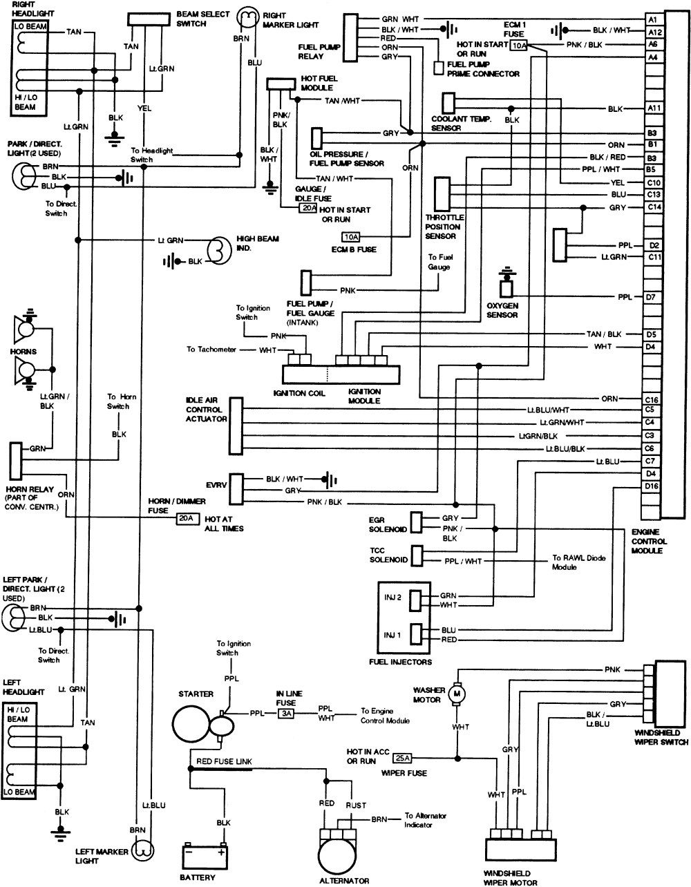 chevy 91 s10 blazer wiper motor wiring diagram pulse