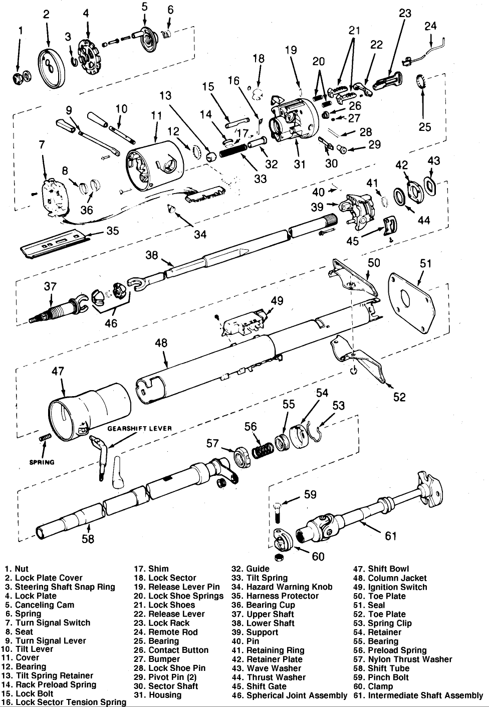 cj7 steering column diagram