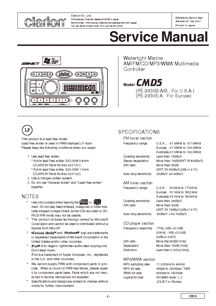 clarion cmd4 wiring diagram